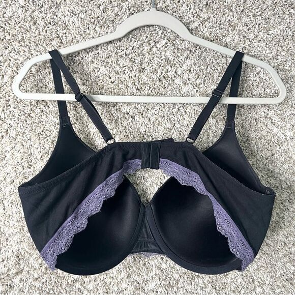 Adore Me Bra Women’s 40DD Black and Purple Lace Trim - Picture 3 of 6